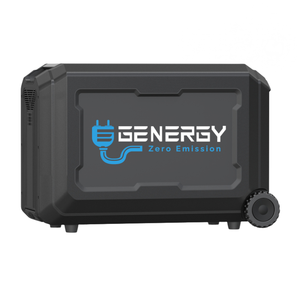 VISTA LATERAL BATERIA GENERGY EB 5040WH CON LOGOTIPO DE GENERGY Y DETALLE RUEDAS.