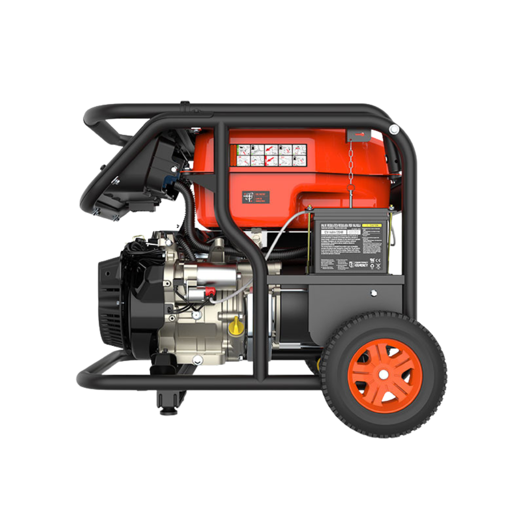 Generador Eléctrico a Gasolina Genergy Mulhacén Sol 7000W portátil, diseñado especialmente para apoyo en instalaciones solares fotovoltaicas y suministro automático de emergencia y apagones en hogares y fincas. Apoyo solar.