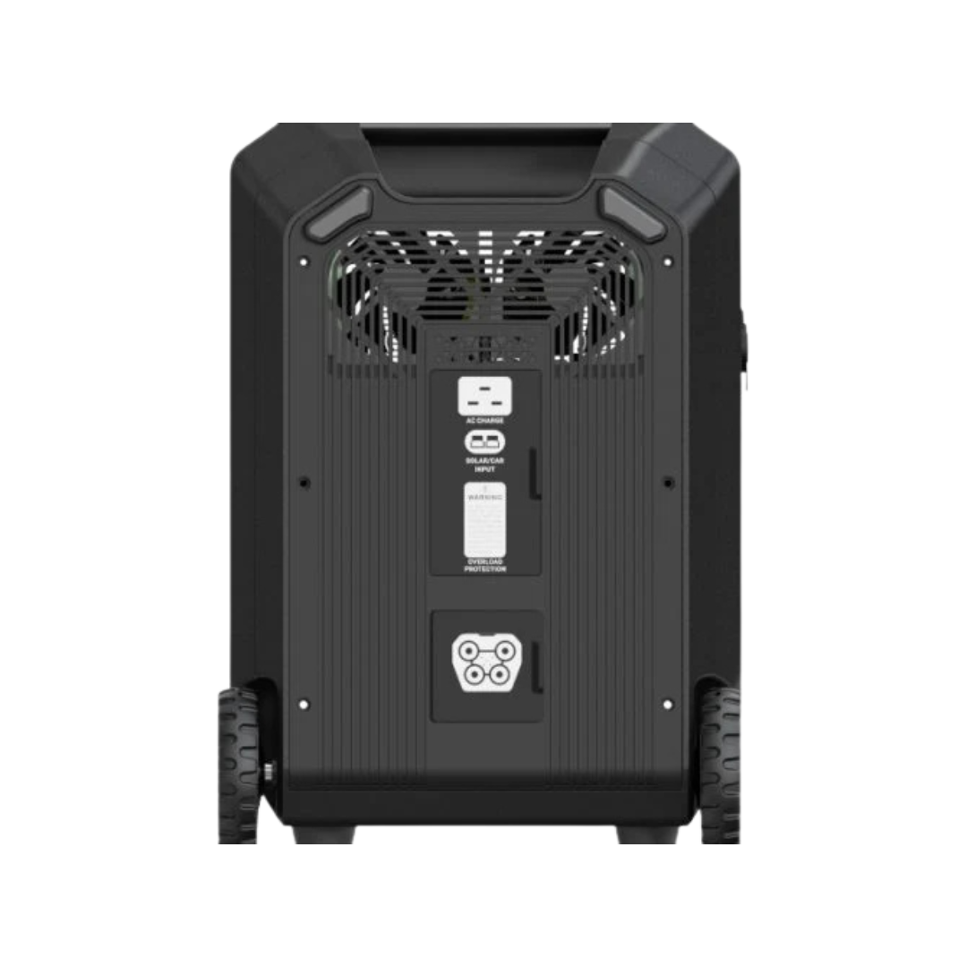 Generador Solar Portatil Genergy GZE 3036-E de 3600W para respaldo de aparatos médicos críticos y total cobertura de emergencia ante apagones en el hogar y suministro eléctrico en camping o exteriores.  