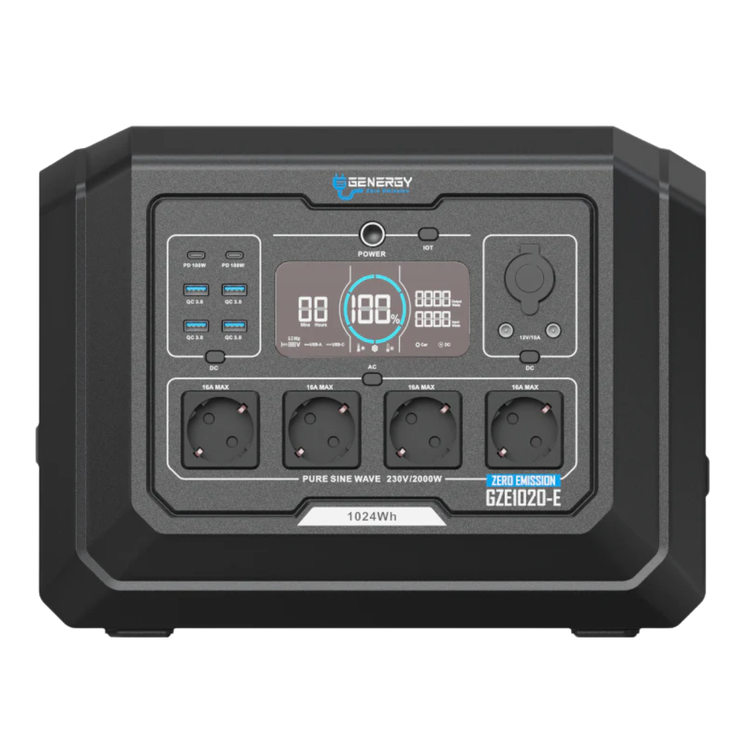 GENERADOR SOLAR PORTÁTIL GENERGY GZE 1020 E. Ideal para emergencias o apagones en casa o en actividades al aire libre.