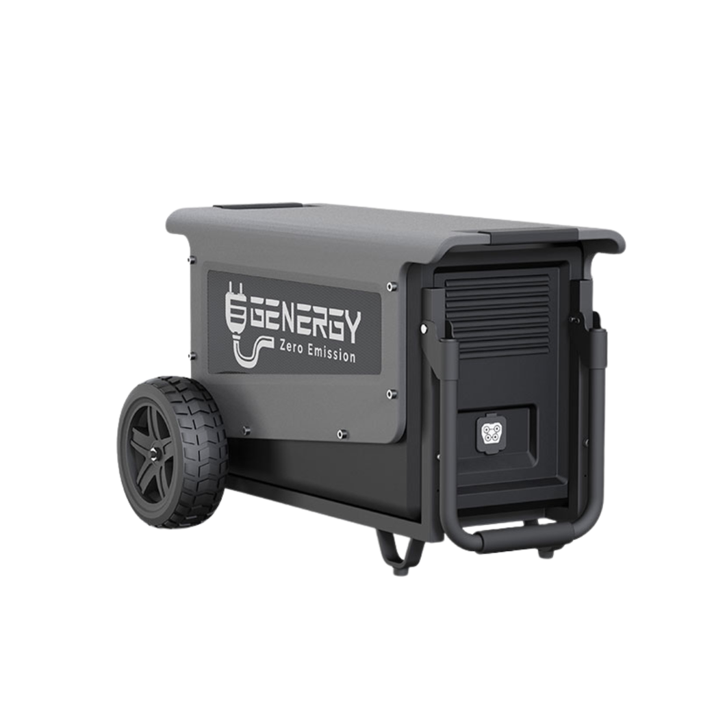 Generador Solar Portátil Profesional Genergy GZE5050PRO-S de 5000W para suministro eléctrico en obras, construcción y trabajos con herramientas de alta potencia. También para una total cobertura de toda la casa en caso de emergencias o apagones.