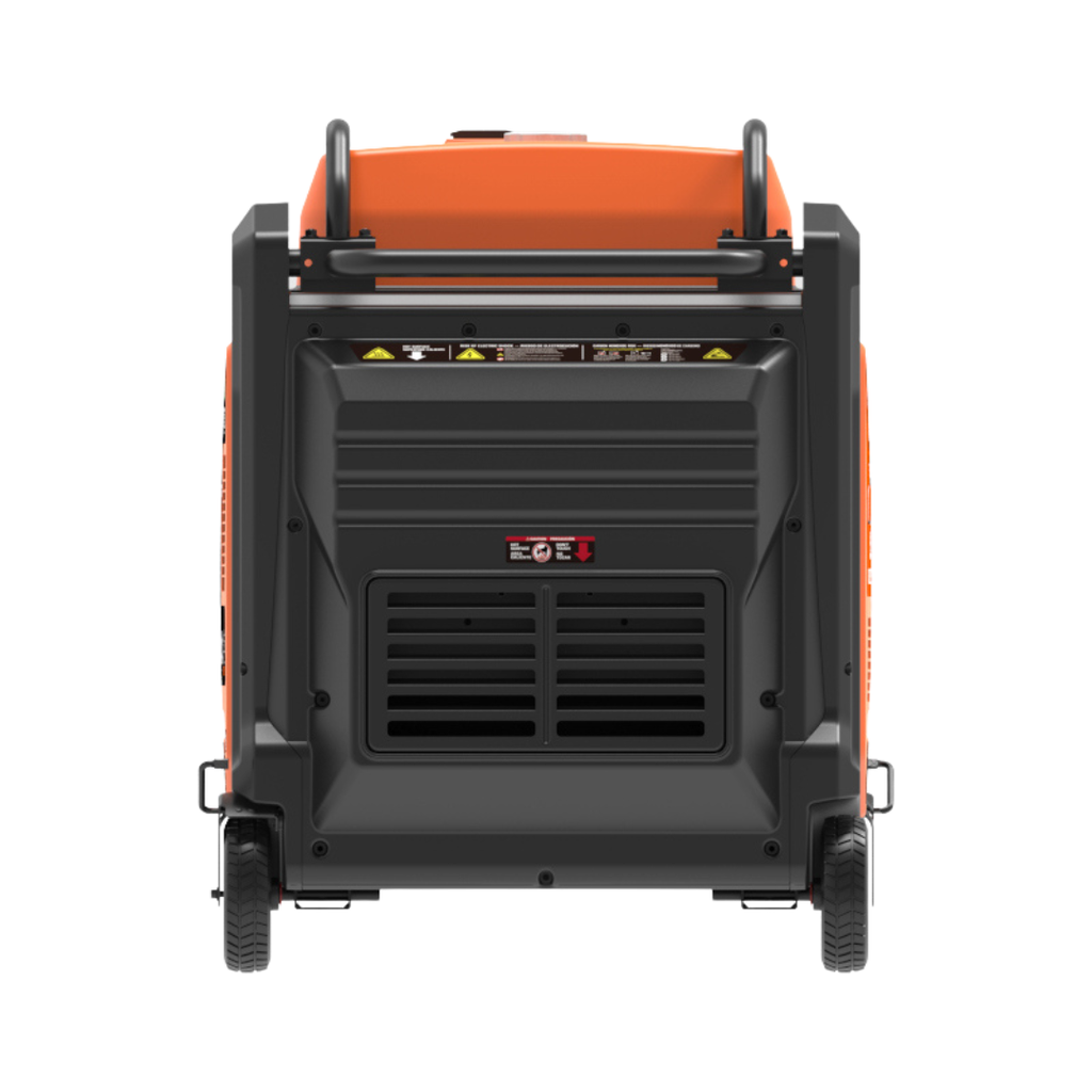 Vista Trasera:
Chasis compacto y ventilación del generador profesional Genergy Bali 13000W para soporte eléctrico continuo en exteriores
