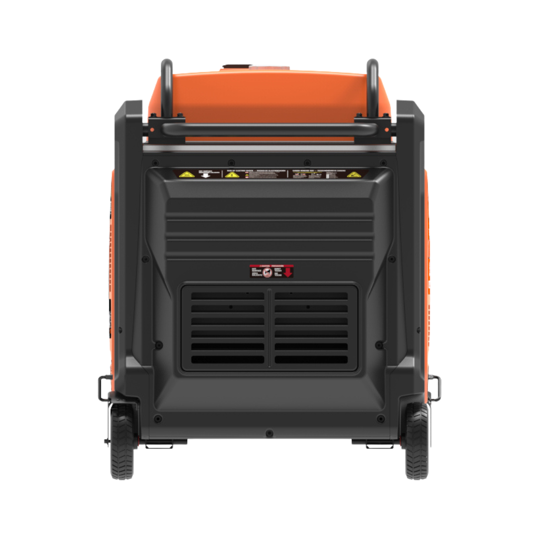 Vista Trasera:
Chasis compacto y ventilación del generador profesional Genergy Bali 13000W para soporte eléctrico continuo en exteriores