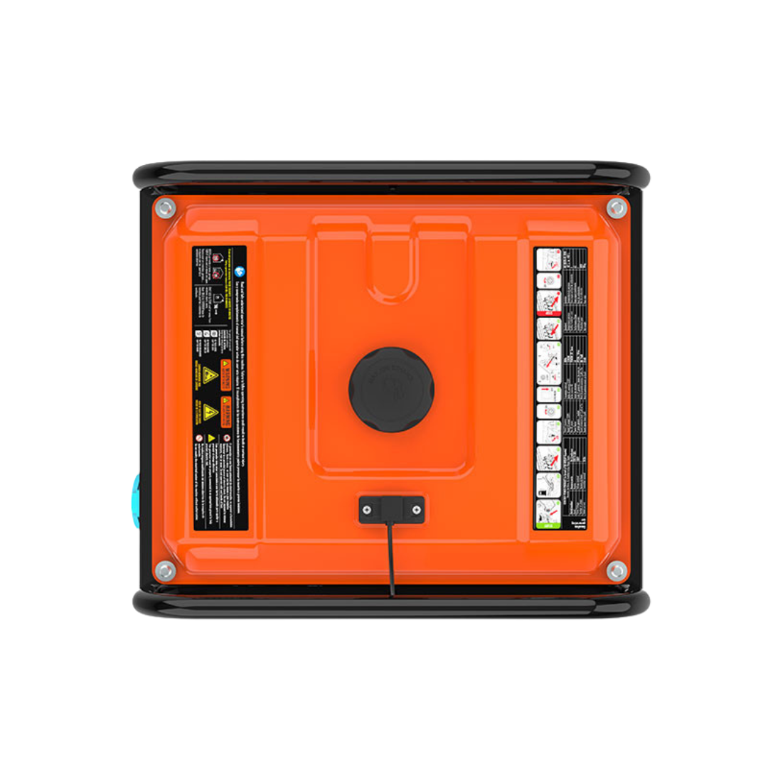 Vista Superior:
Depósito del generador de apoyo fotovoltaico Genergy Creta Sol 7500W, optimizado para emergencias y cortes de energía.