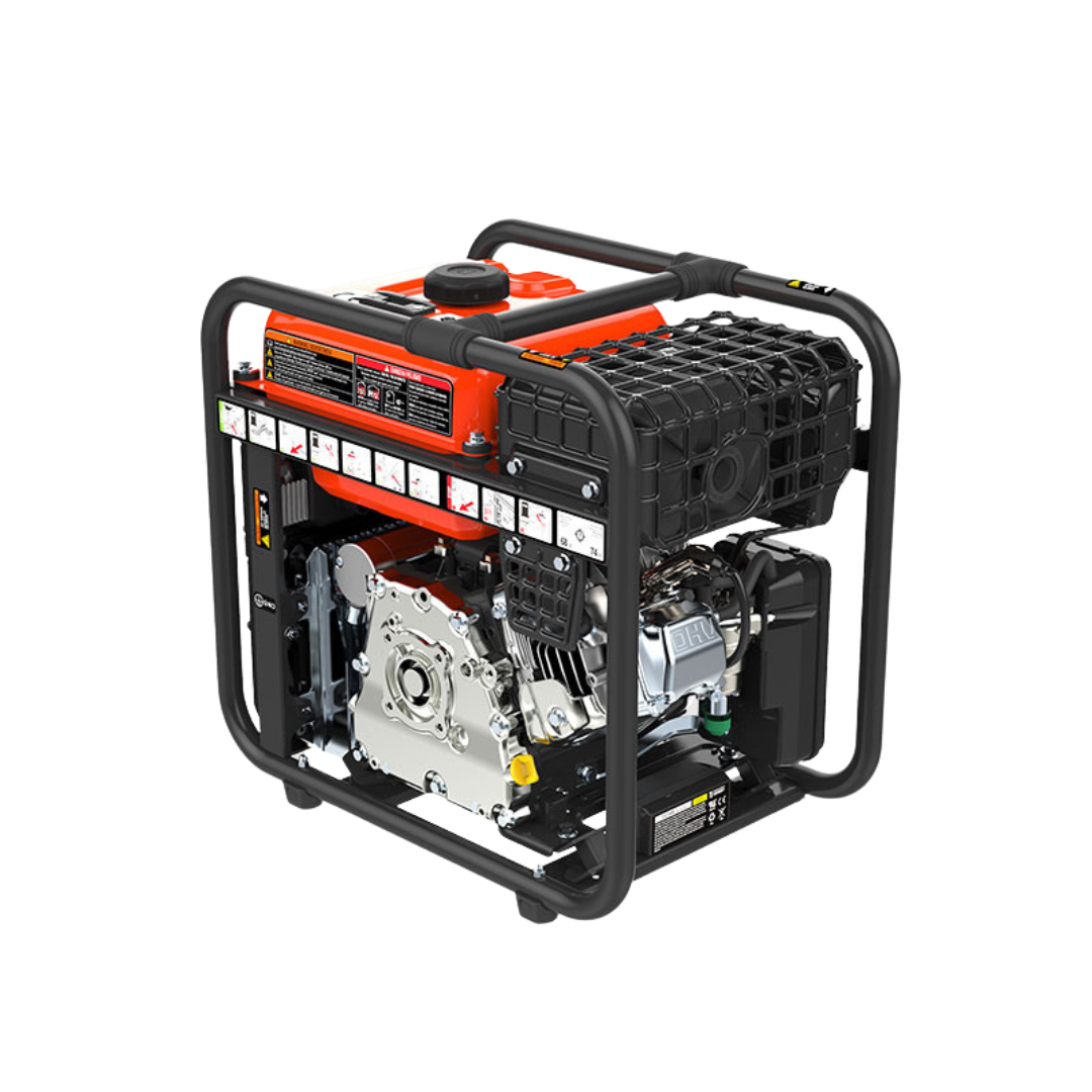 Vista Lateral:
Estructura ligera y motor profesional del generador Genergy Feroe 4800W, idóneo para fincas rurales y uso doméstico