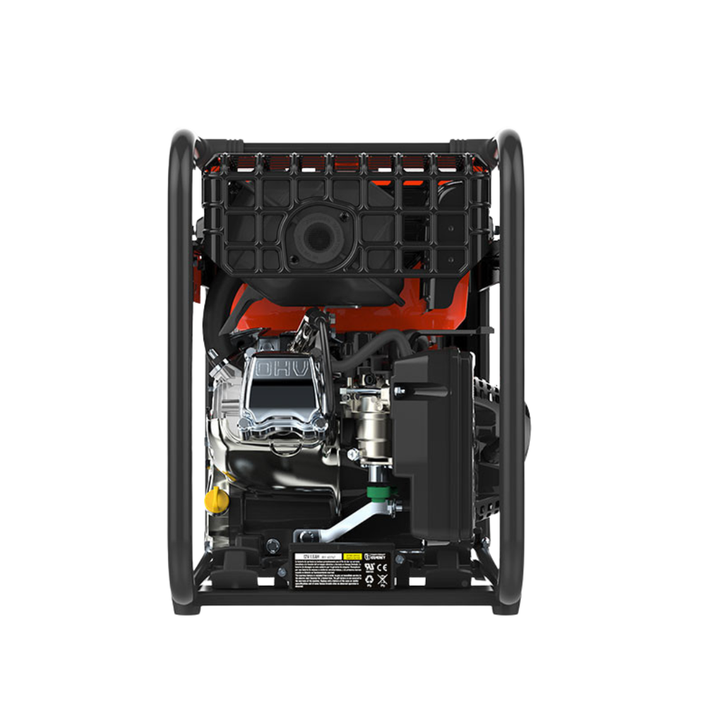 Vista Lateral:
Estructura ligera y motor profesional del generador Genergy Feroe 4800W, idóneo para fincas rurales y uso doméstico