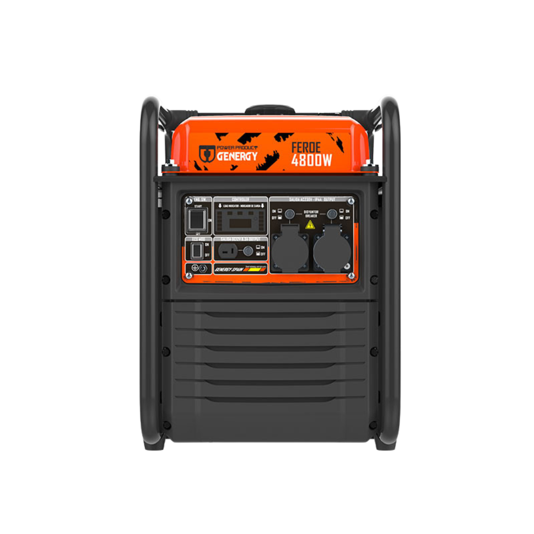 Depósito y chasis del generador inverter portátil Genergy Feroe 4800W para suministro eléctrico en emergencias del hogar