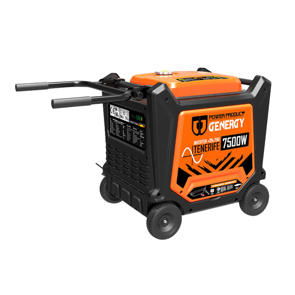 Generador inverter Genergy Tenerife 7500 W con mando a
distancia para encendido a distancia en emergencias o apagones
